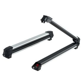 VEVOR Ski & Snowboard Roof Rack, Carry up to 6 Pairs of Skis or 4 Snowboards, 2 PCS Aluminum Universal Car Roof Rack with Lock & Rubber Padding