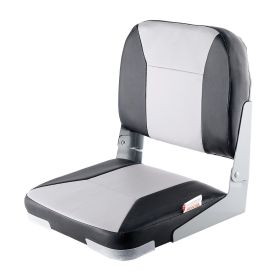 VEVOR Boat Seat, Low Backrest, Folding Fishing Boat Seat with Thickened Sponge Cushion & Waterproof PVC Leather, Aluminum Alloy Hinges