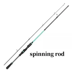 Lure Fishing Rod 180 Cm/6 Ft Carbon Fiber Casting Spinning Rod 2 Section Pole Bass (Option: 180cm6ft)